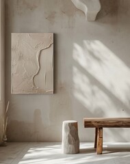 modern interior walls minimalist design mockup