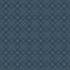 seamless abstract geometric pattern with ornament thin white lines on blue background for print fabric banners home decor surface design packaging vector illustration