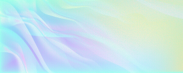 Abstract background featuring a holographic blur with a color gradient.Vector grain noise texture, and watercolor blend.Neon iridescent colors creating a smooth gradation effect.