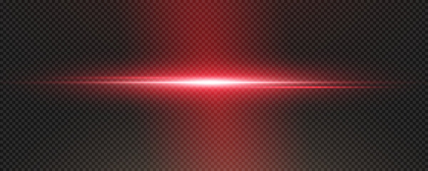 Set of realistic vector red stars png. Set of vector suns png. Red flares with highlights. Horizontal light lines, laser, flash.	