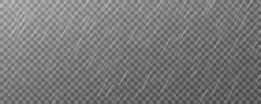 Raindrops on transparent background. Storm with rain and white cloud isolated on transparent background. Downpour, hail rainy weather. png