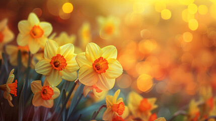 glowing daffodils and vibrant petals