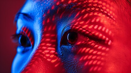 Colorful Light Patterns Reflecting on Eyes