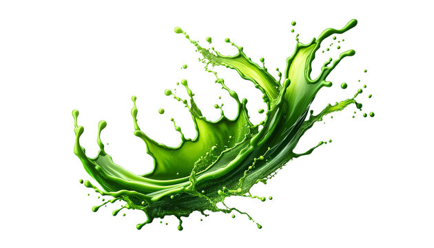  Green splash isolated  on the transparent background.