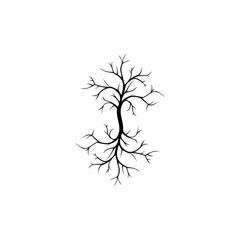 Dead tree silhouette icon isolated on white background