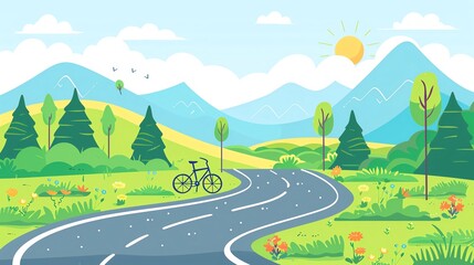Flat design of a cycling path
