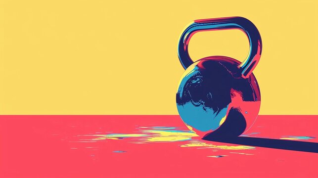 Minimal art of a kettlebell workout