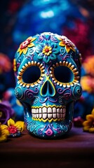 Human skulls are full of colorful variations, generative ai