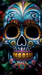 Fototapeta premium Human skulls are full of colorful variations, generative ai