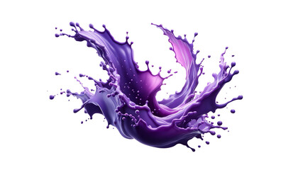 Purple splash isolated  on the transparent background.