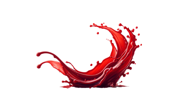 Red splash isolated  on the transparent background.