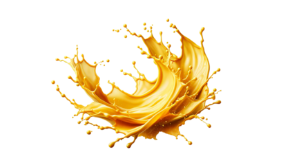 yellow splash isolated  on the transparent background.