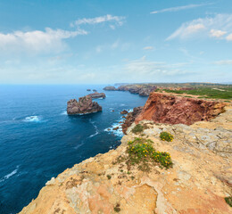 Summer Atlantic rocky coast (Algarve, Portugal).