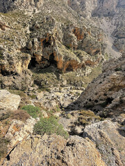 A big rocks on background of blue sky.