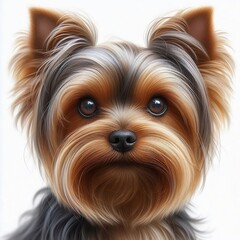 yorkshire terrier portrait on white background 