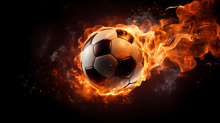 Fototapeta premium Football with fire