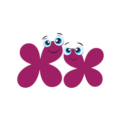 Purple Letter X Cartoon Character With cute eyes. Cute children ABC alphabet flash card with letter X for kids learning English vocabulary.