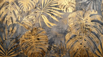 golden palm leaves wallpaper