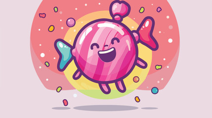 Cute candy illustration isolated reaching the finish  cut