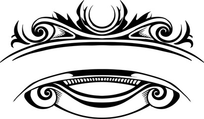 Vintage Luxury Frame Ornament Line Art Element