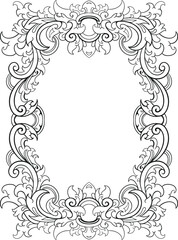 Vintage Luxury Frame Ornament Line Art Element