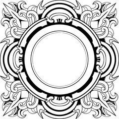 Vintage Luxury Frame Ornament Line Art Element
