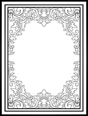 Vintage Luxury Frame Ornament Line Art Element