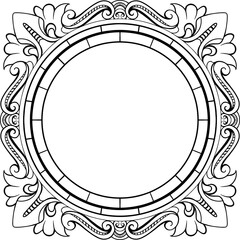 Vintage Luxury Frame Ornament Line Art Element