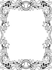 Vintage Luxury Frame Ornament Line Art Element
