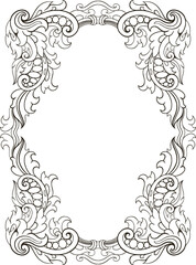 Vintage Luxury Frame Ornament Line Art Element