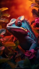 Obraz premium close up of a chameleon, generative ai