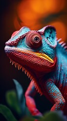 Obraz premium close up of a chameleon, generative ai