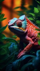 close up of a chameleon, generative ai