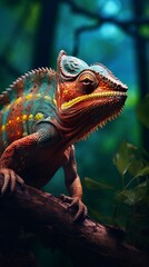 close up of a chameleon, generative ai