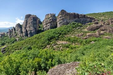 Panoramic view of Meteora Monasteries, Thessaly, Greece