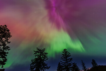 Fototapeta premium Amazing Aurora Borealis Northern Lights Seen Over Washington State, USA