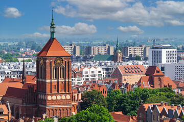 St. John's Cathedral and Gdansk cityscape