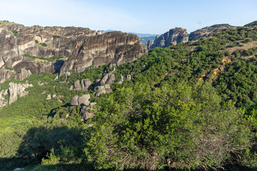 Panoramic view of Meteora Monasteries, Thessaly, Greece