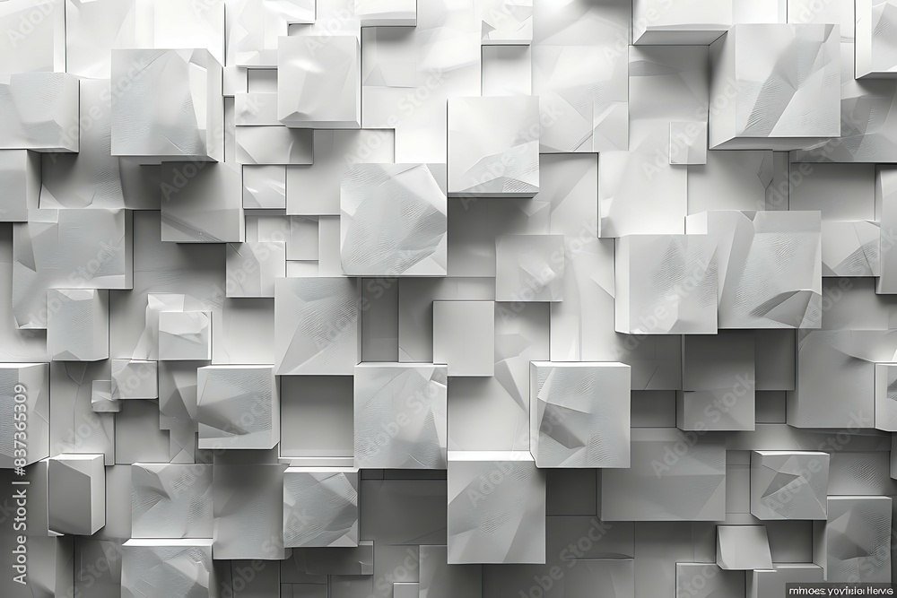 Aufkleber abstract background of a lot of silver polycarbonate sheets of metal. 3d cubic background