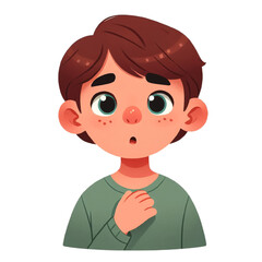 Illustration of a wondering handsome boy.