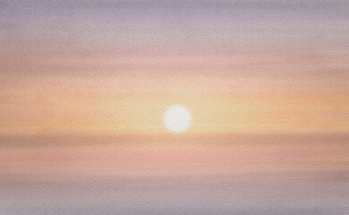 The sun dips below the horizon, casting a warm orange glow over the rippling ocean waves as the sky dances with shades of pink and purple.