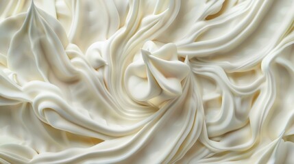 Fototapeta premium Natural creamy vanilla yogurt in a close-up view. Generative AI.