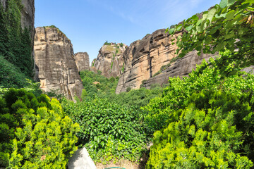 Panoramic view of Meteora Monasteries, Thessaly, Greece