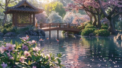 japanese garden in spring