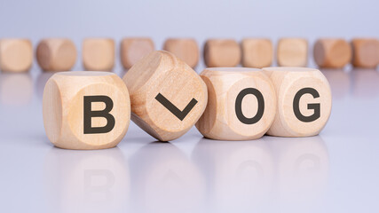 Blog - word concept on building blocks, text, letters