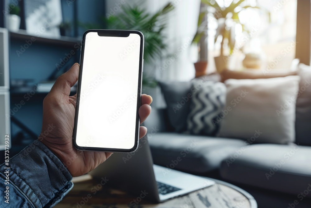 Sticker Person holding phone with white screen