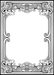Vintage Luxury Frame Ornament Line Art Element