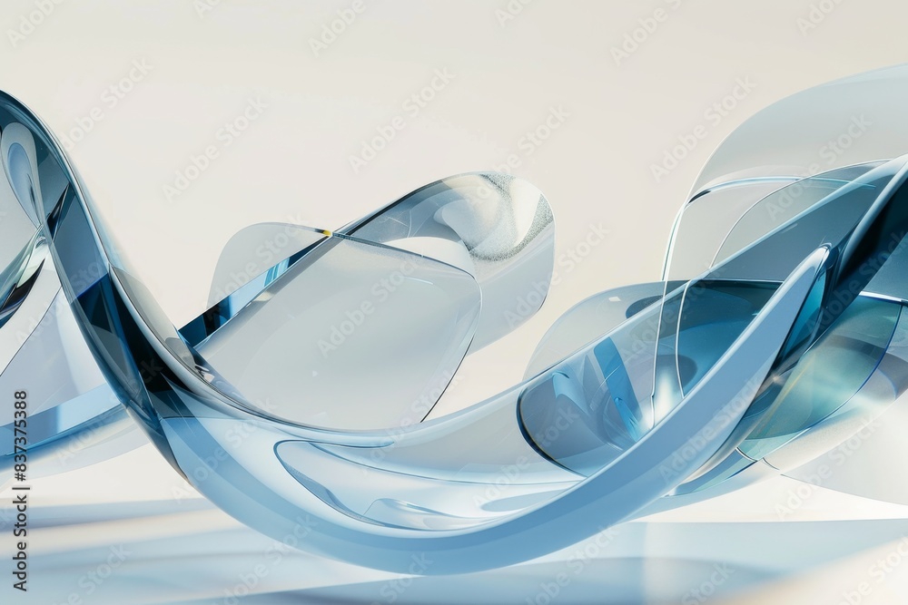 Poster A blue wave made of glass