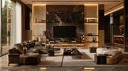 Modern luxury living room interior background, living room interior mockup