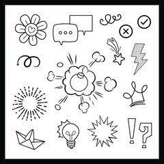 Hand Drawn Doodle Art Vector Illustration, Graphic Resources, Lineart, Doodle lines, Decoration Elements,
